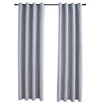 Cortinas opacas con anillas de metal 2 piezas gris 140x245 cm vidaXL