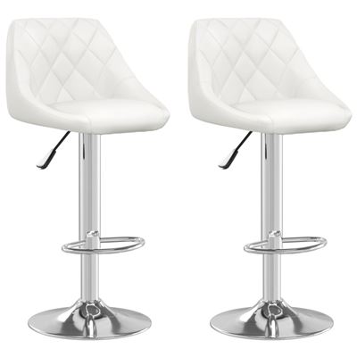 Vidaxl Taburetes De Cocina 2 Unidades Cuero Sintético Blanco , Leroy Merlin - Imagen 2