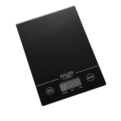 Báscula De Cocina Digital Extraplana Adler Ad 3138 Medición 1gr Hasta 5 Kg Lcd Función Tara Vidrio