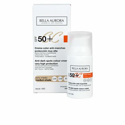 Crema Facial Antimanchas Spf50+ Bella Aurora Cc Cream Tono Medio 30 Ml