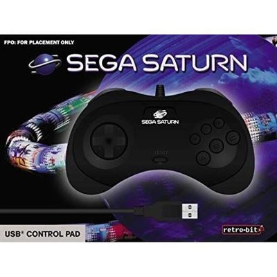Controlador con cable SEGA Saturn negro Retrobits Conexión USB