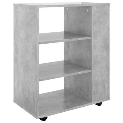 Vidaxl Gris Mueble Con Ruedas Aglomerado Hormigón 60X35x75cm