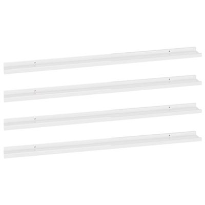 Vidaxl Blanco Estantes De Pared 4 Unidades Brillante 115X9x3cm