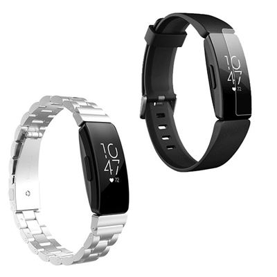 Kit Pulsera Acero Stainless Lux + Herramienta + Película Protectora Pantalla Gel Full Cover Fitbit Inspire Cinza