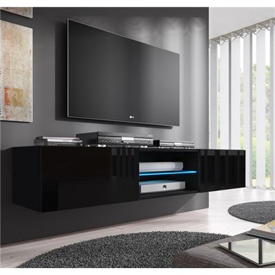 Mueble Tv Modelo Tibi 160 Cm En Negro