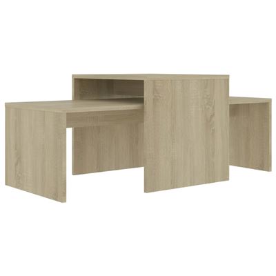 Vidaxl Juego De Mesas De Centro Aglomerado Roble Sonoma 100X48x40cm