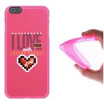 Funda iPhone 6 Plus | 6S Plus, WoowCase Funda Silicona Gel Flexible Corazón - I Love You With Every Pixel Of My Heart, Carcasa Case - Rosa