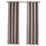 Cortinas opacas con anillas de metal 2 piezas gris topo 140x225 cm vidaXL