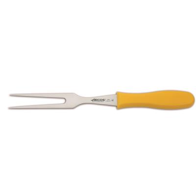 Tenedor Trinchante Arcos Colour - Prof 290300 De Acero Inoxidable Y Mango Ergonómico - Amarillo