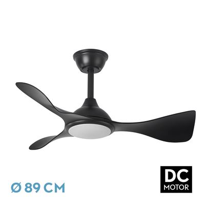 Ventilador De Techo Fabrilamp Dc Caimán Regulable Con Mando A Distancia 36w 3cct 3600lm Negro