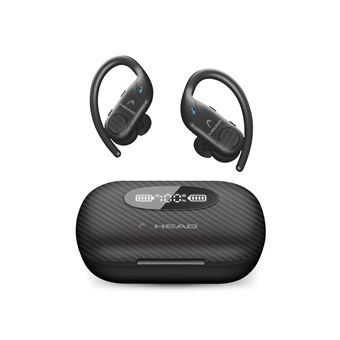 Auriculares inalámbricos HEAD Flex Hooks, 8+32 h, Botón control, Llamadas, Asistentes voz, IPX7, Negro - 1