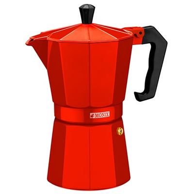 Cafetera Italiana Monix Fresa 6 Tazas Rojo