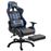 Silla gaming con reposapiés cuero sintético azul_1