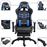 Silla gaming con reposapiés cuero sintético azul_2