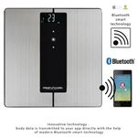 Báscula de grasa corporal Proficare PW 3008 análisis de 9 funciones, Bluetooth compatible con Android e iOS, acero inoxidable