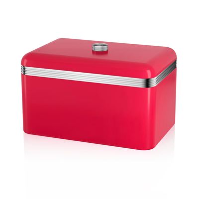 Panera metálica Swan SWKA1010RN, 18 litros Vintage Diseño retro Roja