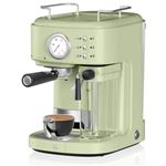 Cafetera Express Retro SWAN SK22150GN 15 Bares Depósito Leche 0 5L Vaporizador 1 7L Vintage Verde