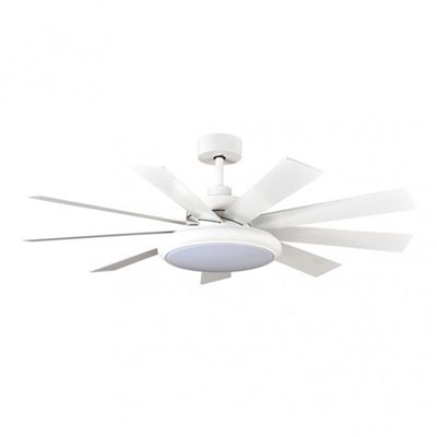 Ventilador De Techo Fabrilamp Led Pireo Regulable Con Control Remoto 36w 3cct 3800lm Ip20 Ø132cm Blanco