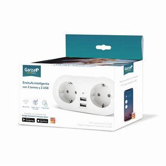 Enchufe - Inteligente Wifi con 2 Tomas y 2 puertos USB – Garza