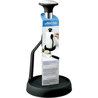 Portarrollos Cocina Con Base Adherente Arcos Negro