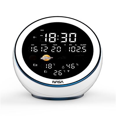 Estación Meteorológica Nasa Wsp1500, Altavoz Bluetooth, Blanco, Viene Con Adaptador De Ca