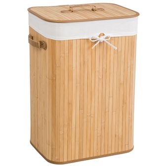 Cesto para la ropa con saco interior, Beige, 72 L - Accesorios Lavadora