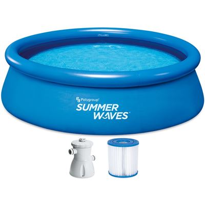 Set De Piscina Summer Waves Quick Up 305 X 76 Cm Con Depuradora De Filtro Summer Waves Tw34-p1001030a0eu
