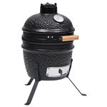 Barbacoa 2 en 1 ahumadora Kamado de cerámica vidaXL negro 56 cm
