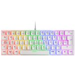 Teclado Mecánico FRGB Mars Gaming MK60 Blanco Switch Mecánico Azul, Idioma Español