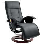 Vidaxl De Masaje ajustable cuero negro relax giratorio multirregulable