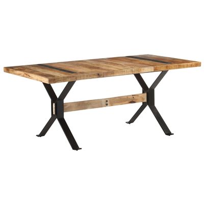 Vidaxl Mesa De Comedor Madera De Mango Rugosa 180X90x76 Cm 36,7 Kg