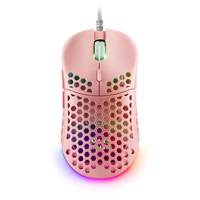 Ratón Gaming RGB Chroma Mars Gaming MM55P Rosa, Ultra-ligero 55g, 12800 DPI