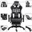 Silla gaming con reposapiés cuero sintético blanco_2