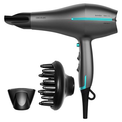 Secador de Pelo Cecotec Iónico Bamba IoniCare 5300 Maxi Aura con ion real y gran caudal de aire, 220W