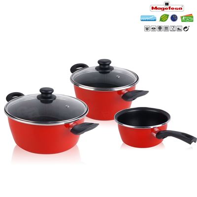 Bateria De Cocina Magefesa Grana - 5 Piezas, Inducción, Antiadherente Libre De Pfoa