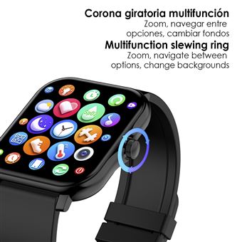 Smartwatch DAM H30 monitor de tensi n y medidor O2 corona lateral