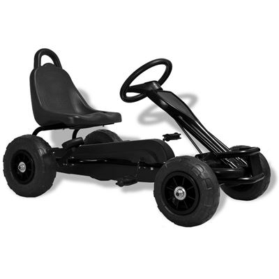 Kart vidaXL de pedales con neumáticos, Negro