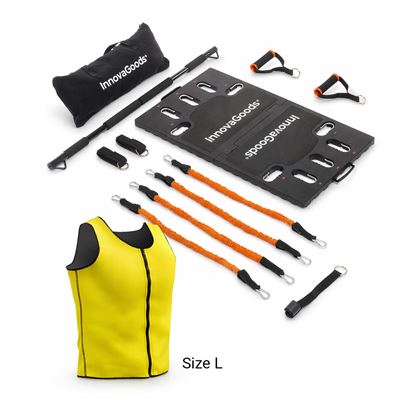 Pack Sistema De Entrenamiento Integral Portátil Con Guía De Ejercicios Y Chaleco Deportivo Con Efecto Sauna Para Hombre Innovagoods Talla L