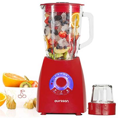 Batidora Oursson Con molinillo para café cuchillas de acero inoxidable capacidad 2l 600 vatios clase color rojo bl0642grd 7