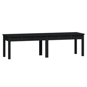 Banco jardín vidaXL 2 plazas madera maciza pino negro 159,5x44x45cm - 1