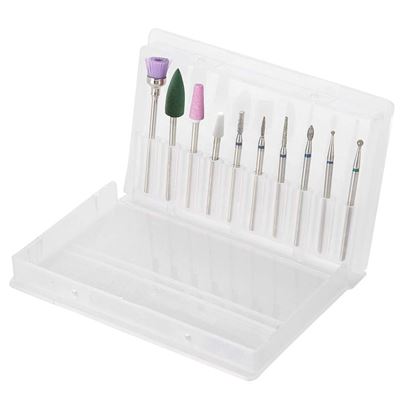 Kit De Fresas Dam Para Uñas Para Pulidoras Eléctricas Incluye 10 Tipos Gris