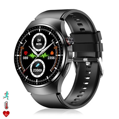 Smartwatch Dam Tk25 Ecg Imc Temperatura O2 Y Tensión Negro