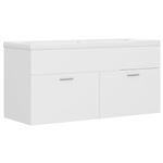 Mueble con lavabo vidaXL aglomerado blanco 100x38,5x46 cm