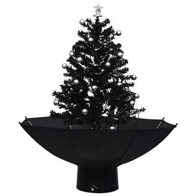 Árbol de Navidad con nieve con base de paraguas vidaXL PVC negro 75 cm