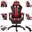 Silla gaming con reposapiés cuero sintético rojo_2