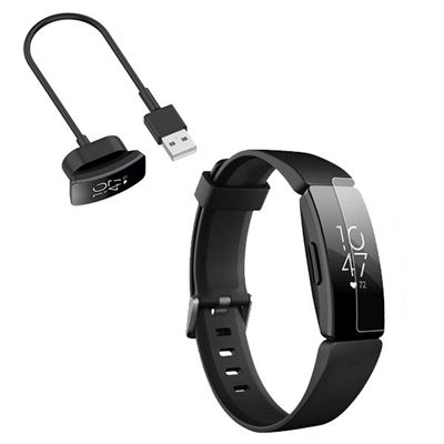Kit Cargador Usb Charger + Película Protectora Pantalla Gel Full Cover Fitbit Inspire