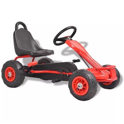 Kart vidaXL de pedales con neumáticos, Rojo