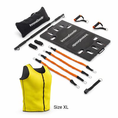 Pack Sistema De Entrenamiento Integral Portátil Con Guía De Ejercicios Y Chaleco Deportivo Con Efecto Sauna Para Hombre Innovagoods Talla Xl