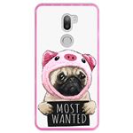 Hapdey Funda Rosa para Xiaomi Mi5s Plus - Mi 5s Plus, Diseño Perro Pug disfrazado de cerdo, Most Wanted