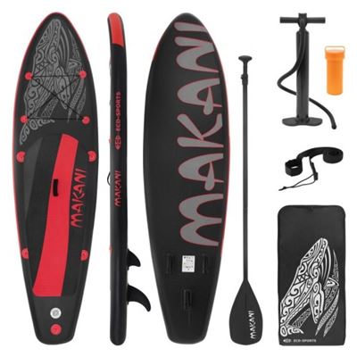 Tabla De Paddle Surf Hinchable Ecd Germany 320x82x15cm Pvc Negro Y Rojo
